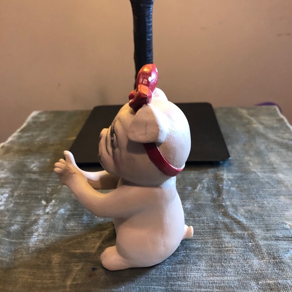 Cute Pug Figurine with Red Bow - Picture 3 of 7